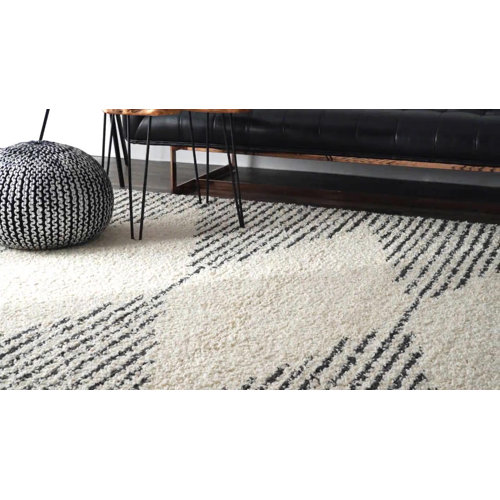 AllModern Reserve Moroccan Shag Area Rug in OffWhite & Reviews